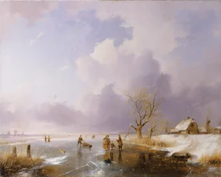 Táj befagyott csatornával, 1842
