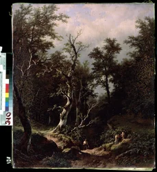 Paysage de foret (Erdei táj). Peinture de Remigius Adrianus van Haanen (Remy vagy Remi Adrien van Hannen
