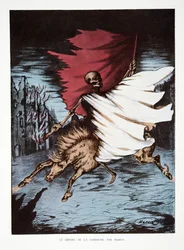 A kommün távozása, a Harmadik Köztársaság története című kötetből. I, Political History, pub. 1933 (színes litho)