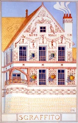 Sgraffito, illusztráció a „Decorative Sketches by Rene Binet” című könyvéből