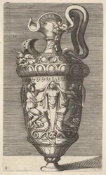 Váza két szárnyas figurával, 17. század.