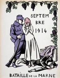 1914. szeptember: Marne-i csata – Herman Paul rajza, a „” Háborús kalendáriumban”” szerk. 1916