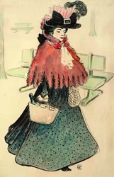 A gyönyörű zsidónő vásárolni megy. Le Rire magazin, 1896.