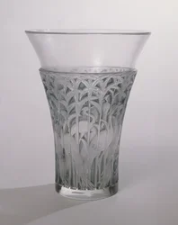 Ibis váza, 1934 (matt és kék üveg)