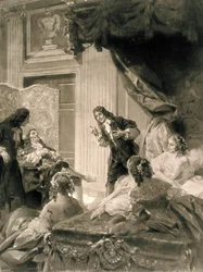 Jean Baptiste Poquelin dit MOLIERE (1622-1673) "Le Malade Imaginaire" című darabjának jelenete, 19. század vége - 20. század eleje (festmény)