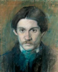 Pablo Picasso spanyol festő portréja (festmény)