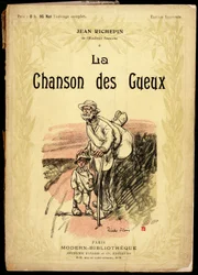 Idős férfi és kisfiú, utazási csomót és rongyokba bepólyált cipőt viselő, úton, Ricardo Flores (meghalt 1918) illusztrációja a „La chanson des gueux” című szöveg- és versgyűjtemény borítójára, Jean Richepin (1849-1926), a franciák