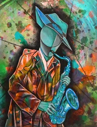 Absztrakt jazz-zenész