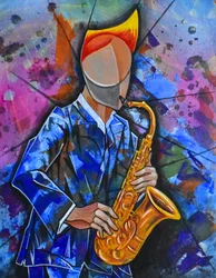 Absztrakt jazz-szaxofonos