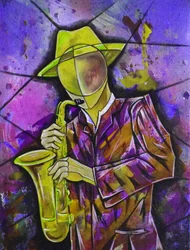 Absztrakt jazz-szaxofonos