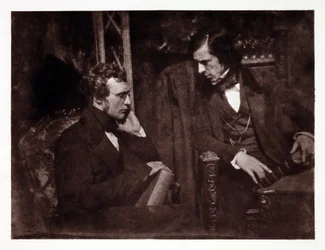 Két férfi beszélget: Samuel Brown doktor (1817-1856) és George Gilfillan tiszteletes (1813-1878), fénykép 1840 körül