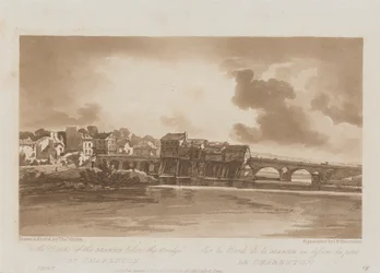 A Marne partján a charentoni híd alatt 1803; A párizsi Views 19. táblája, a B1981.25.2628 tábla Emanuel kötetének nyomkövetése
