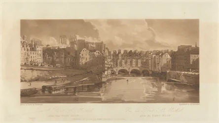 A Pont St. Michael látképe, a Pont Neufról, 1803