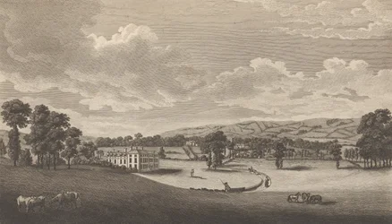 Preston Hall Aylesfordban, Kent megyében, Edward Hasted The History and... című művéből, 1777-90.
