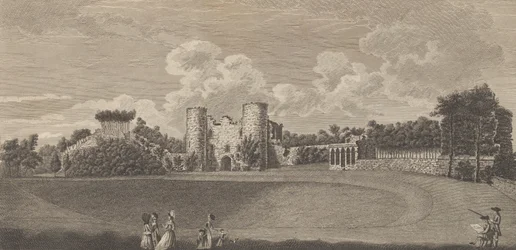 Tunbridge kastély Kent megyében, Edward Hasted, The History and... című művéből, 1777-90.