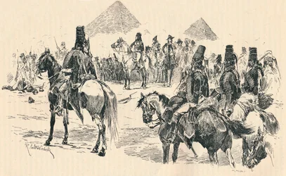 Napóleon Buonaparte a piramisok csatájában, 1798, 1884