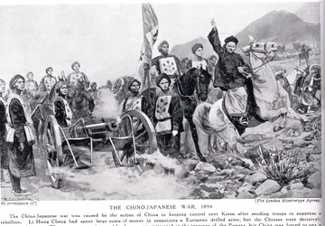Az első kínai-japán háború, illusztráció a „Hutchinsons History of the Nations” című műből, kb. 1910