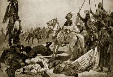 Hyder Ali Conjeveramnál, 1780, illusztráció a „Hutchinson története a brit nemzetről” című műből, 1923 körül