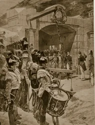A Mauritius-sziget átadása a briteknek 1810-ben, illusztráció a "Hutchinson