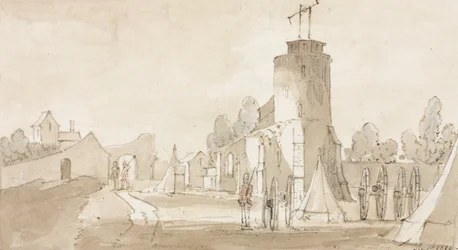 Mont St Jean, a waterlooi csata faluja, Brüsszeltől délre, 1815