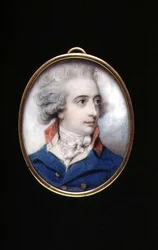 PD.195-1961 Vilmos vezérőrnagy portréja, Fielding vikomt, 1790 körül (elefántcsont)
