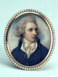 John Swinburne portréja (akvarell és gouache elefántcsontra) elefántcsontra