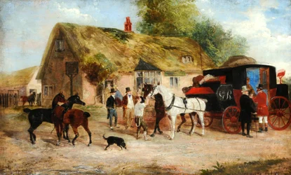 Kocsis jelenet, 1875 körül (olaj, vászon)