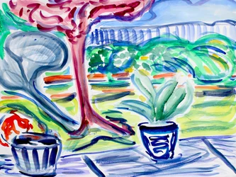 Hátsó udvar szilvafával, 2020