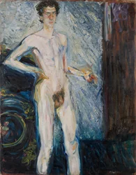 Meztelen önarckép palettával, 1908