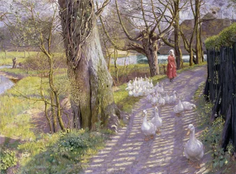 Az ösvény a malomtó mellett, 1900