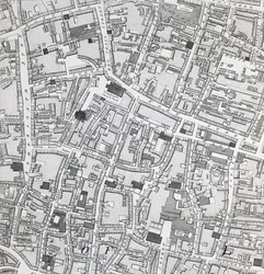 London utcatérképe a Guildhall környékén, 1795 körül (nyomtatott)