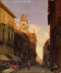 Kilátás Maffei herceg palotájára, Verona, 1826-27 körül