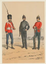 Három brit katona Brit katonai egyenruhák kilenc ábrázolása (sorozat címe)