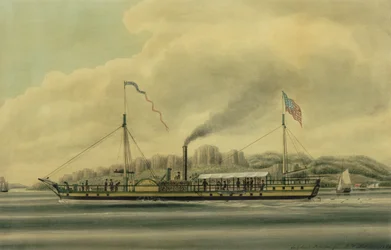 A Hudson River Steamboat, „Clermont”, 1858 körül