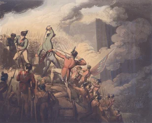 Badajoz, 1812. április 6., „A Wellington herceg győzelmei” című művéből, T. Fielding vésette, pub. 1819 (lásd: 115640)