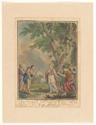 Telemachus és Mentor megérkezik Calypso nimfához Telemachus sorozat (sorozat címe)