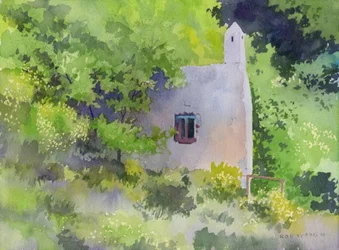 Capri Spring House, 2016 (akvarell, papír)