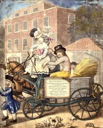 Egy lecke nyugatra vagy egy reggeli látogatás Betty Cole-nál, Hammersmith Turnpike 1782 körül (nyomtatás)
