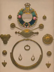 Arany díszek és bross, 1863.