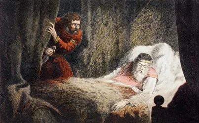 Macbeth, amint éppen meg akarja gyilkolni Duncan királyt