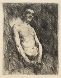 Félmeztelen férfialak, 1800-as évek.