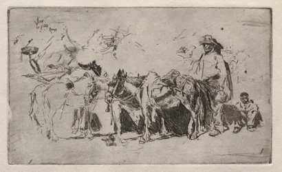 Férfiak és szamarak, Róma, 1880.
