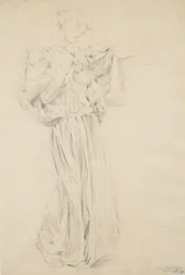 Study for Moods to Music, 1893-95 (grafit sárga ceruzával, szőtt papíron)
