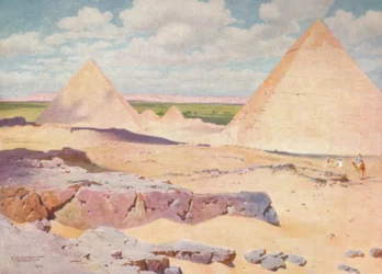 Gizeh piramisai a sivatagból, 1880, 1904