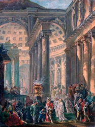 "Római templom kapricsája Nagy Sándor diadaltemetésével", 1755-1760