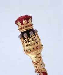 Earl Marshal pálcája, amelyet Norfolk tizenötödik hercegének első házassága alkalmából a College of Arms ajándékozott, 1877 (arany) (lásd még 279117) (részlet)