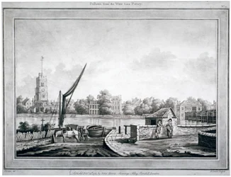 Fulham kilátása a White Lion Innből, Putney, London, 1783