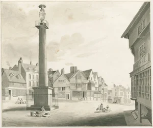 Wolverhampton - Market Place: szépia rajz és [19. század közepe] (rajz)