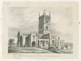 Wolverhampton – Szent Péter-templom: litografált, nd [1838] (nyomtatás)