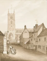 Wolverhampton – Szent Péter-templom: szépia rajz, 1838